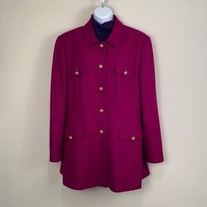 Vintage 80's Escada Margaretha Ley Cashmere Silk Blend Fuchsia Blazer